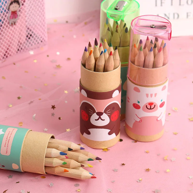 Bear-tastic Creativity: 4 Boxes of Cute 12 Colors Bear Painting Pencil Crayons